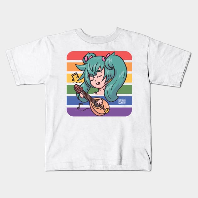 Pride Hatsune Miku Bandolin - Summer Gaming Kids T-Shirt by PabloooDuarte